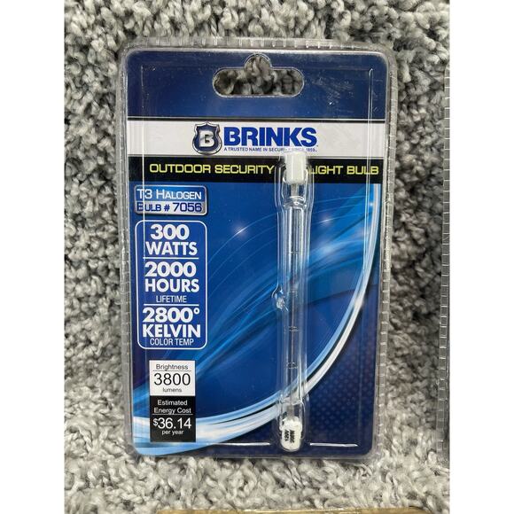 Brinks 7056 T3 Halogen Light Bulb 300W 2000 Hours 2800K 3800 Lumens Outdoor New - Picture 5 of 9